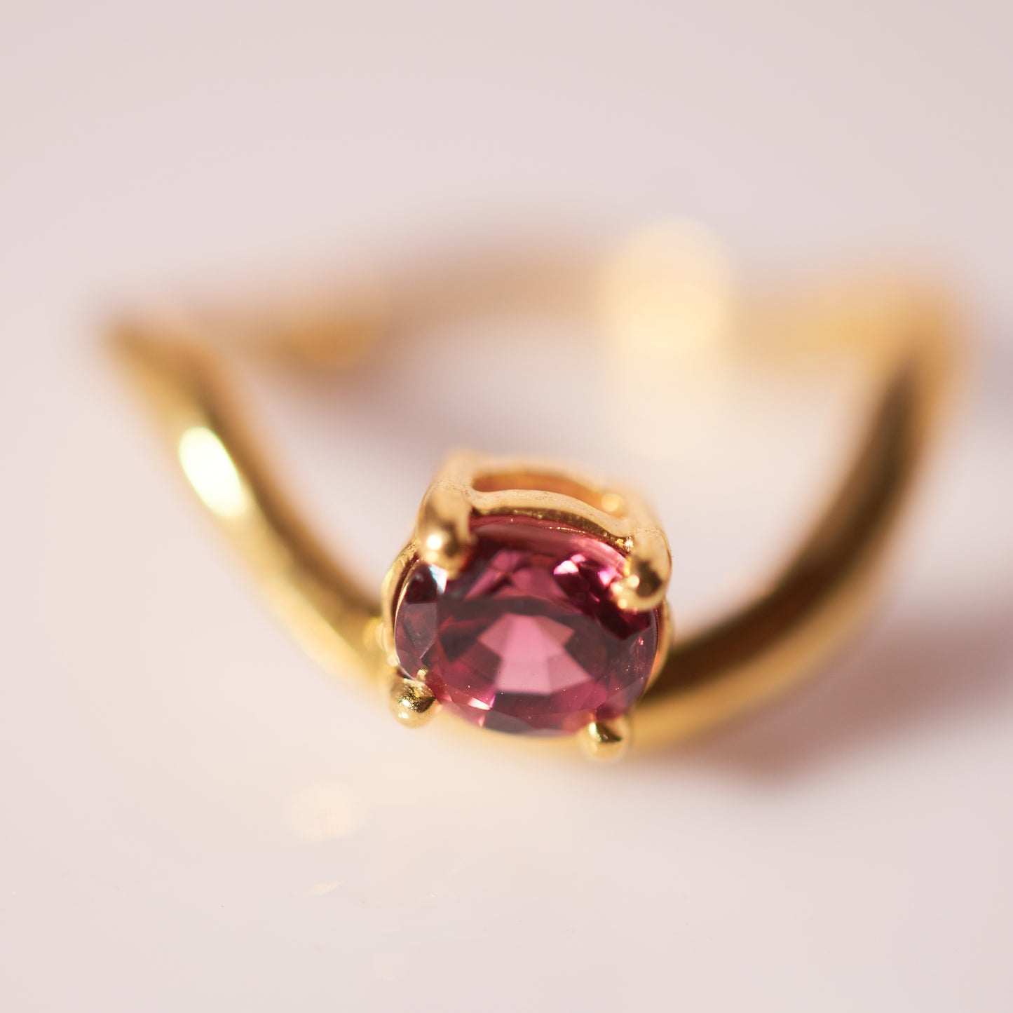 Ebb Ring with burgandy Tourmaline
