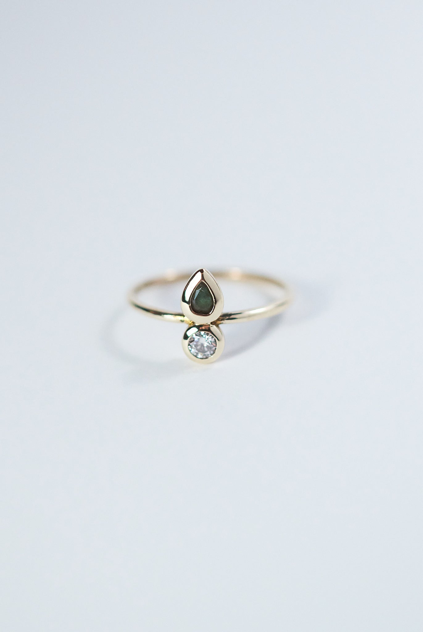 Diamond and Emerald Yellow Gold Ring