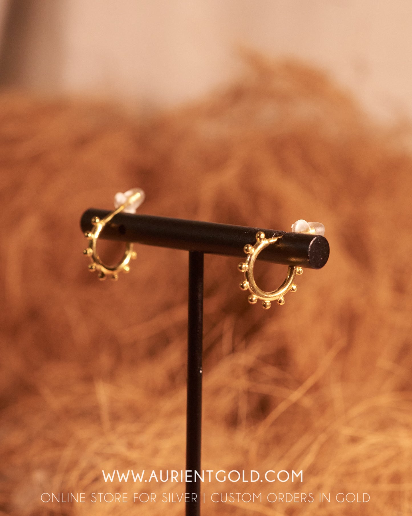 small gold plated sterling silver hoops