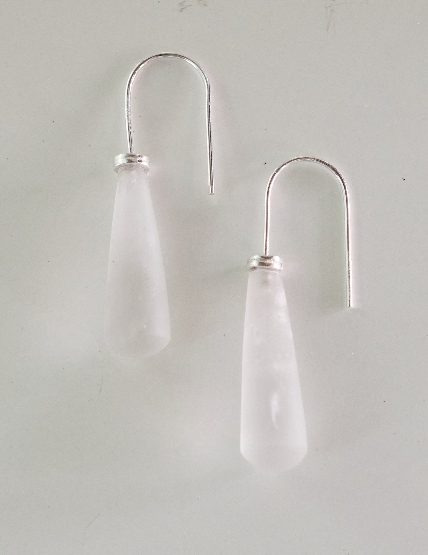 Crystal water earrings frosted