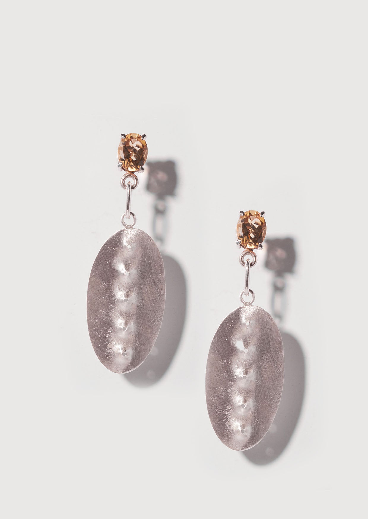 Citrine repose earrings in Sterling Silver