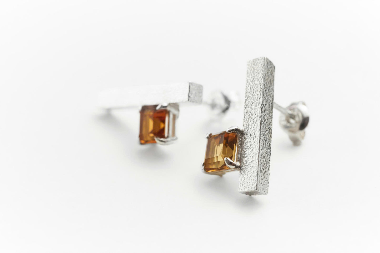 Geo Earrings with Citrine