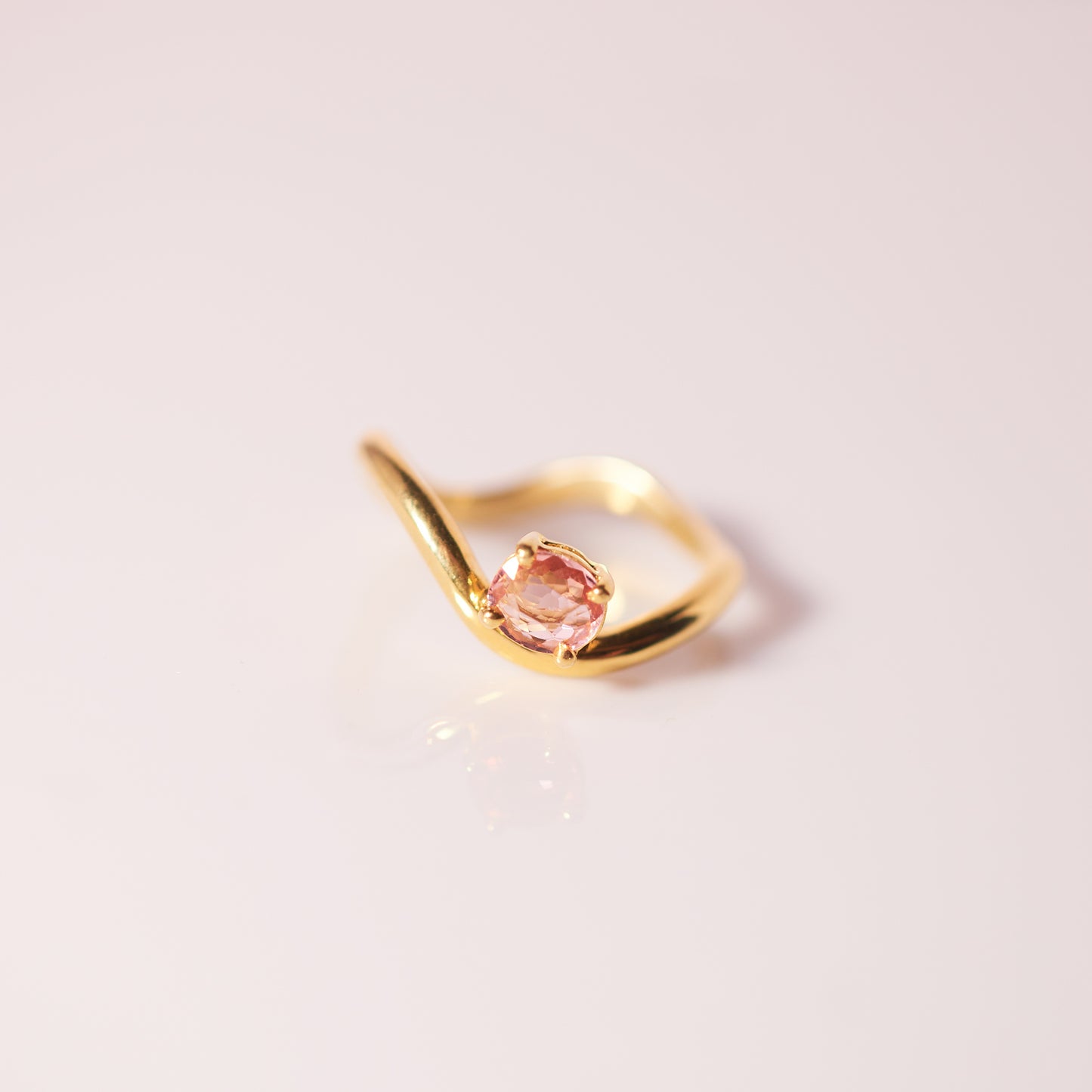 Ebb Ring with burgandy pink Tourmaline
