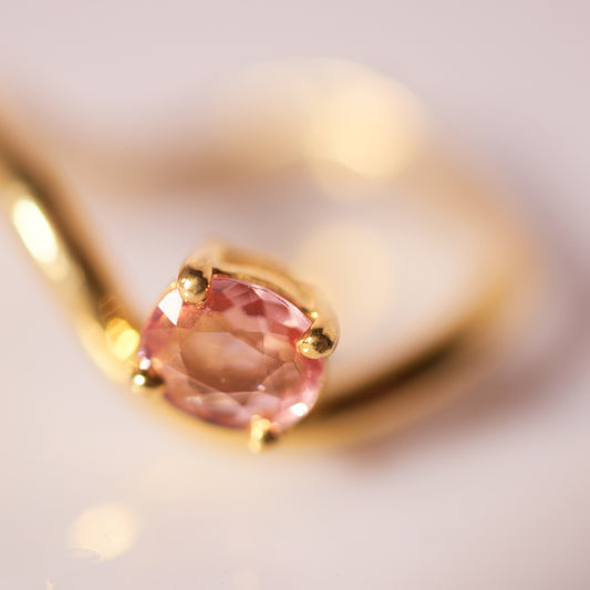Ebb Ring with burgandy pink Tourmaline