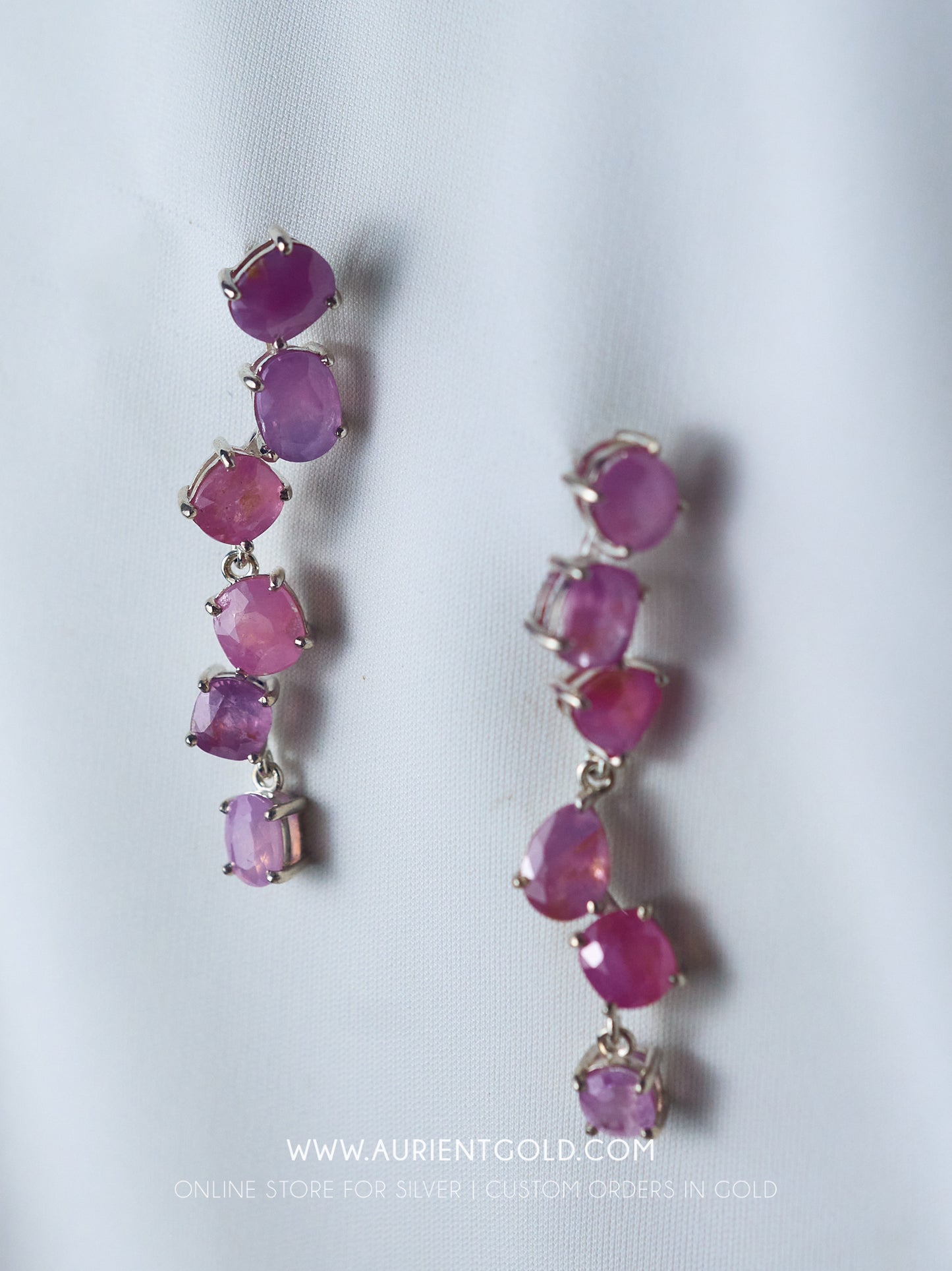 Milky Sapphire statement earrings