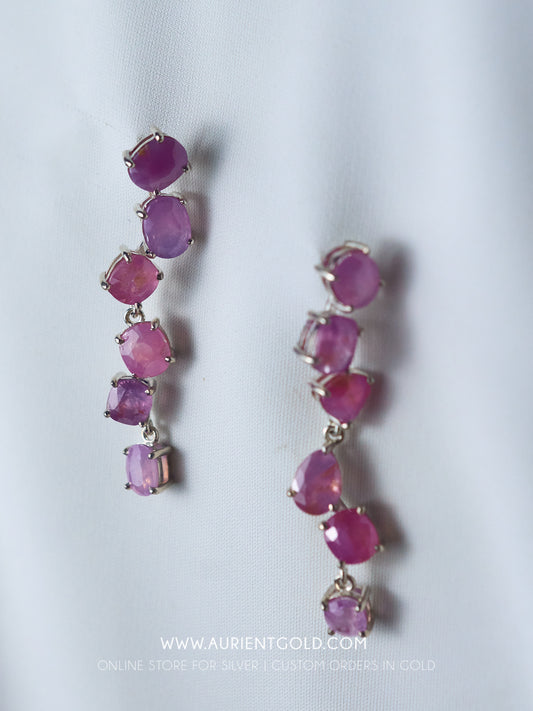 Milky Sapphire statement earrings