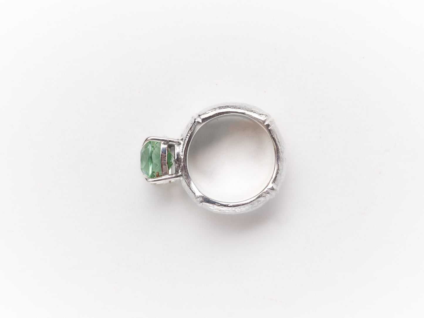 Bamboo Ring with Green Apatite