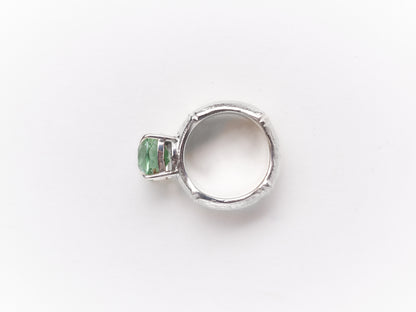 Bamboo Ring with Green Apatite
