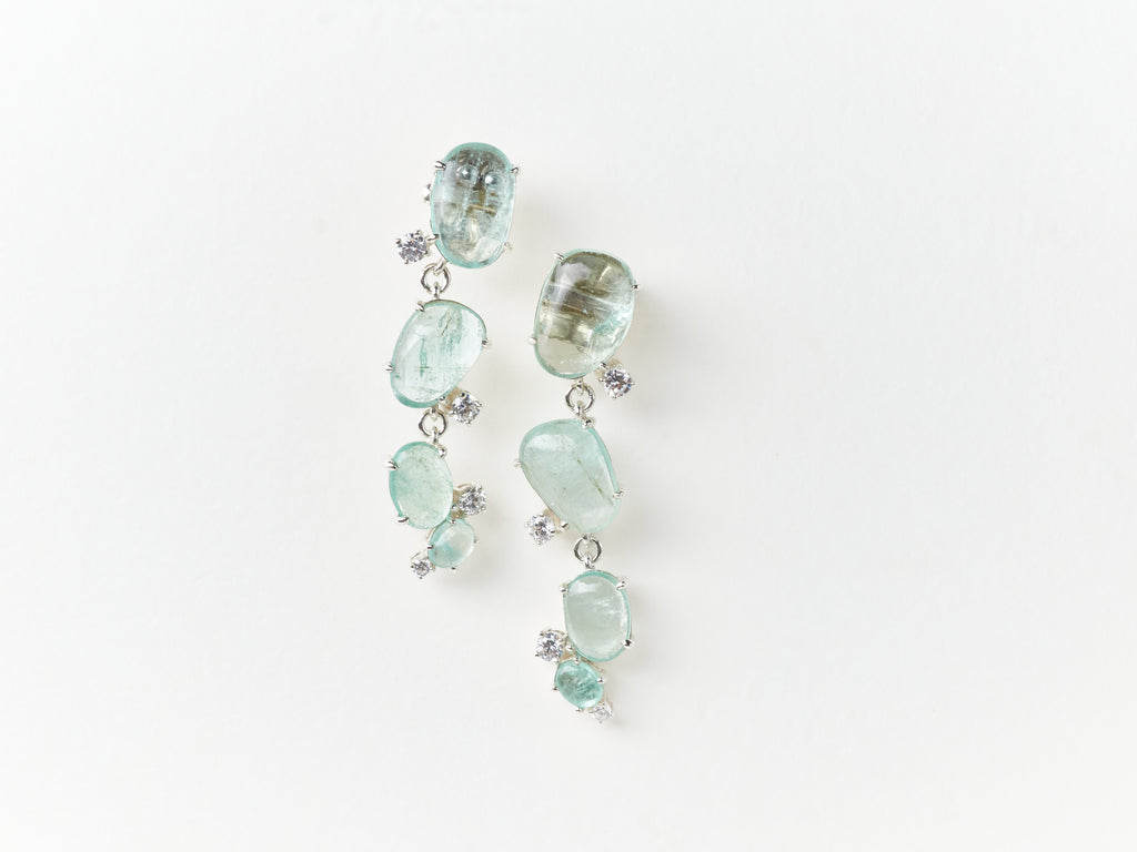 Underwater Bubble Emerald Earrings