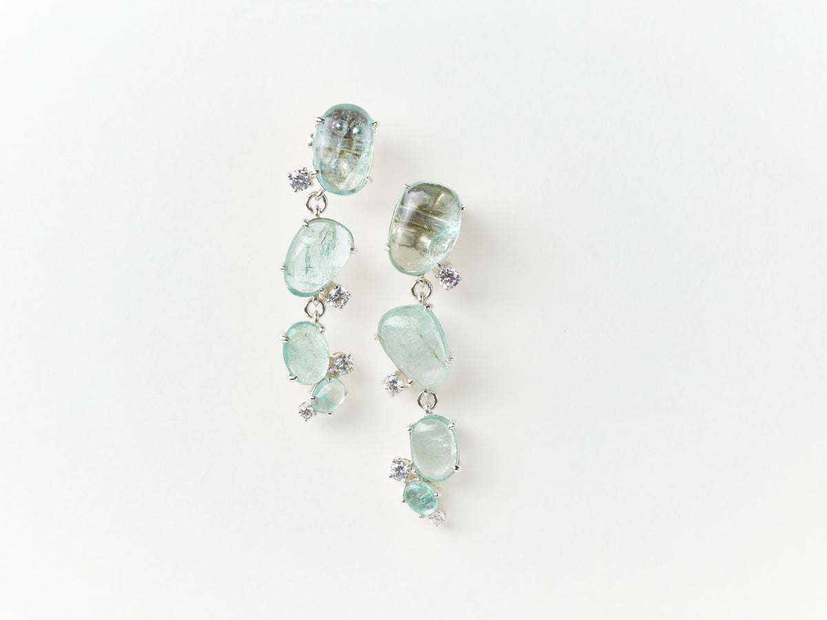 Underwater Bubble Emerald Earrings