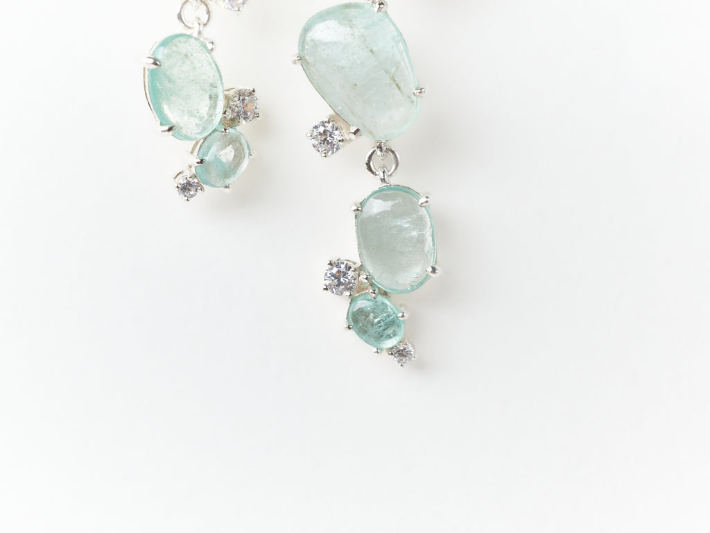 Underwater Bubble Emerald Earrings