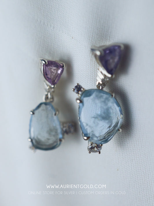 Aquamarine Sapphire Earrings