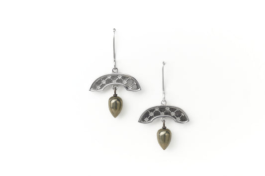 Khanh Earrings with Hemetite Drop