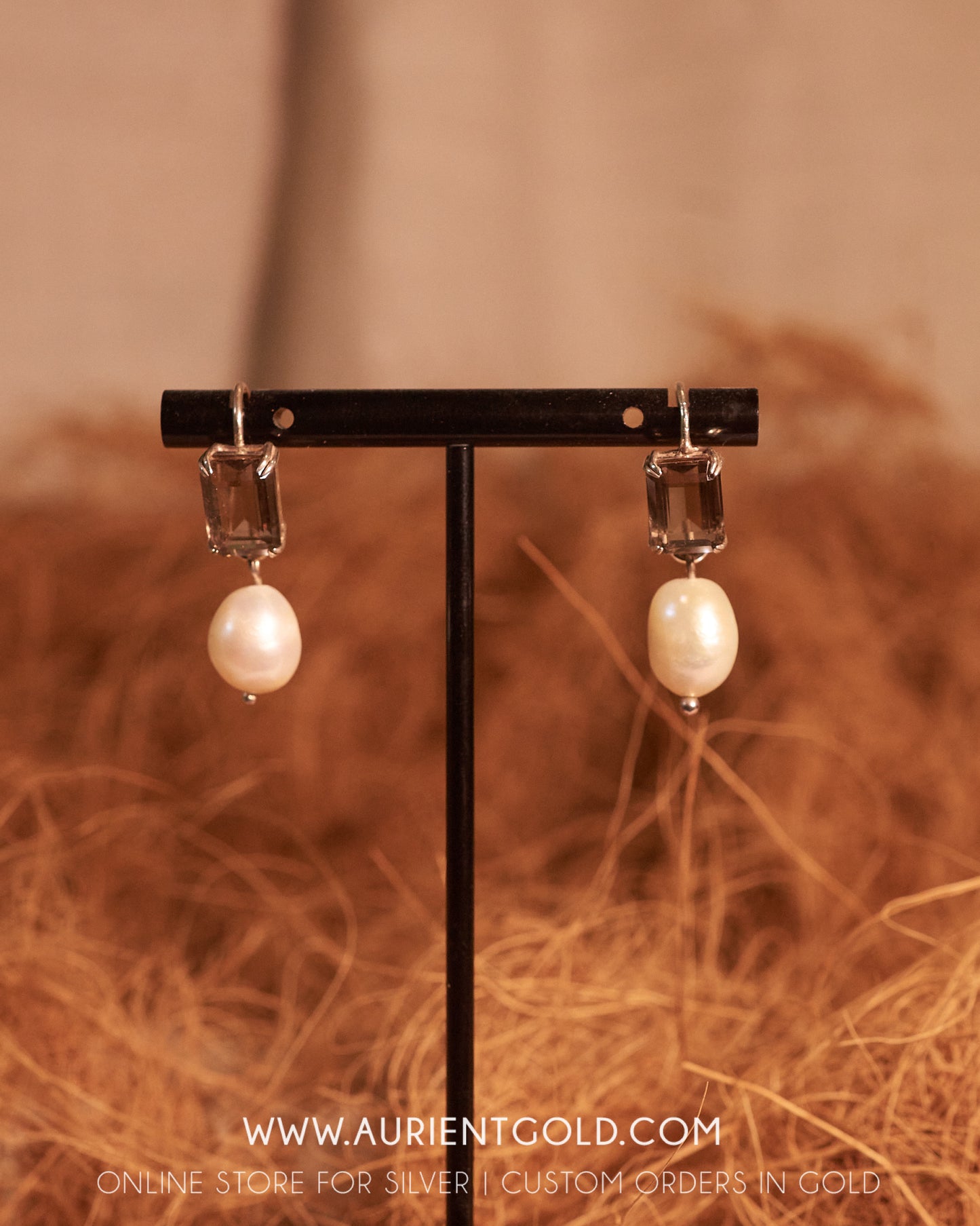 Smokey quartz earrings in Sterling Silver