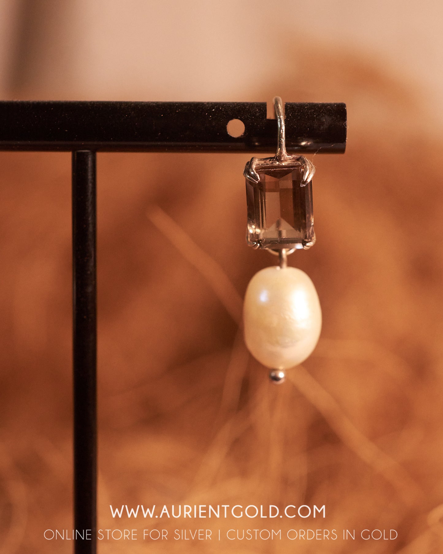 Smokey quartz earrings in Sterling Silver