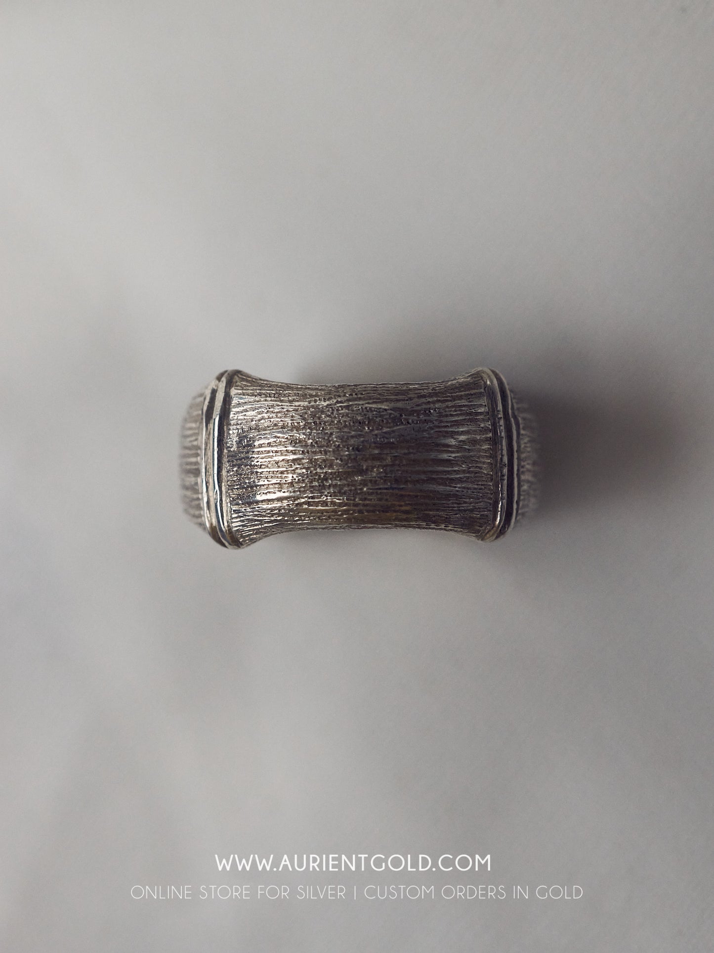Bamboo ring in sterling silver