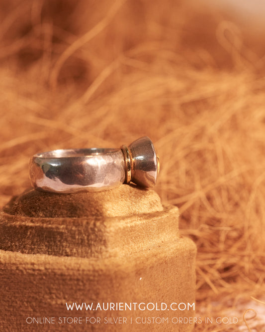 Citerine set in Sterling Silver with 14k yellow gold accent