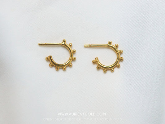 small gold plated sterling silver hoops