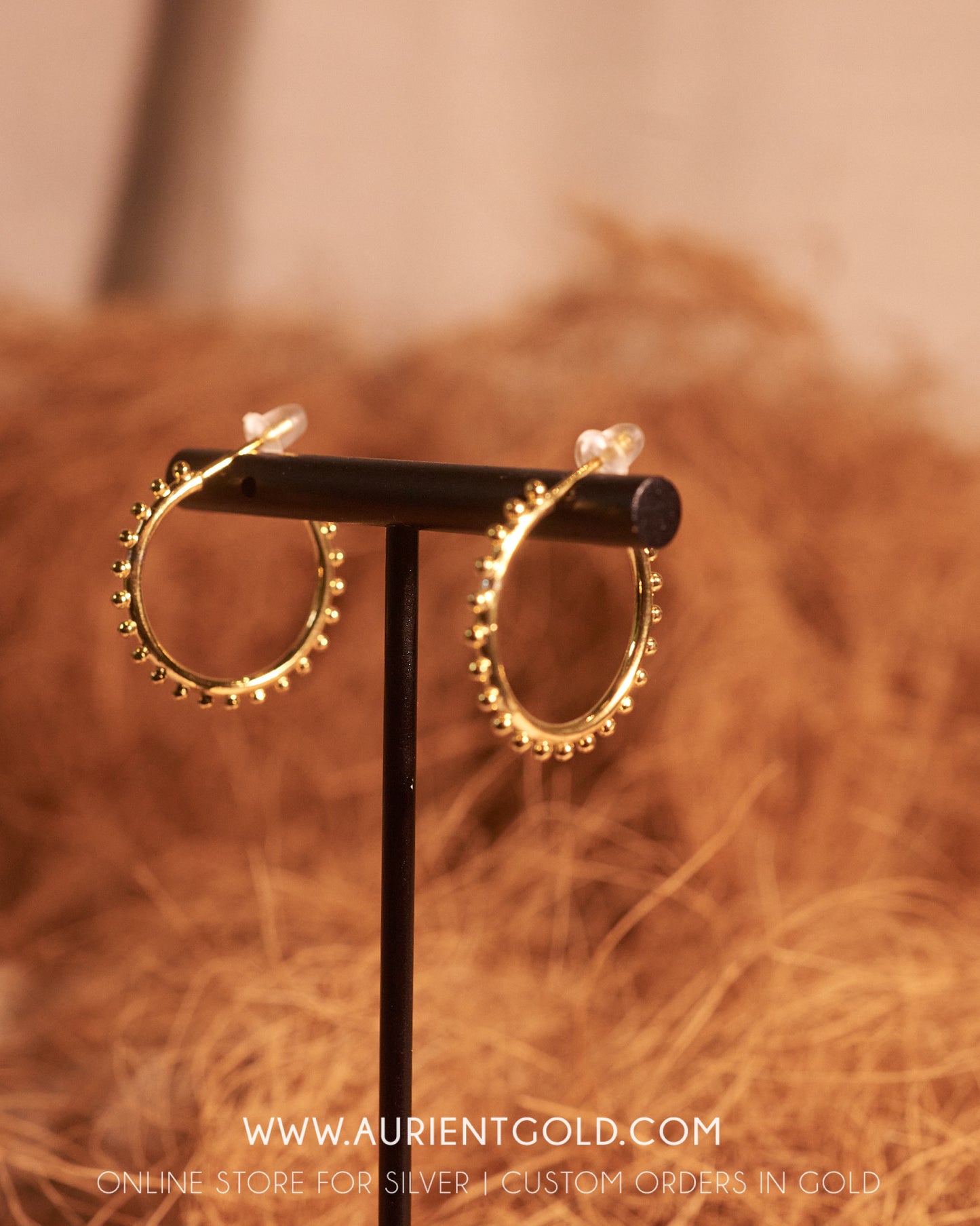 Medium gold plated hoop earrings