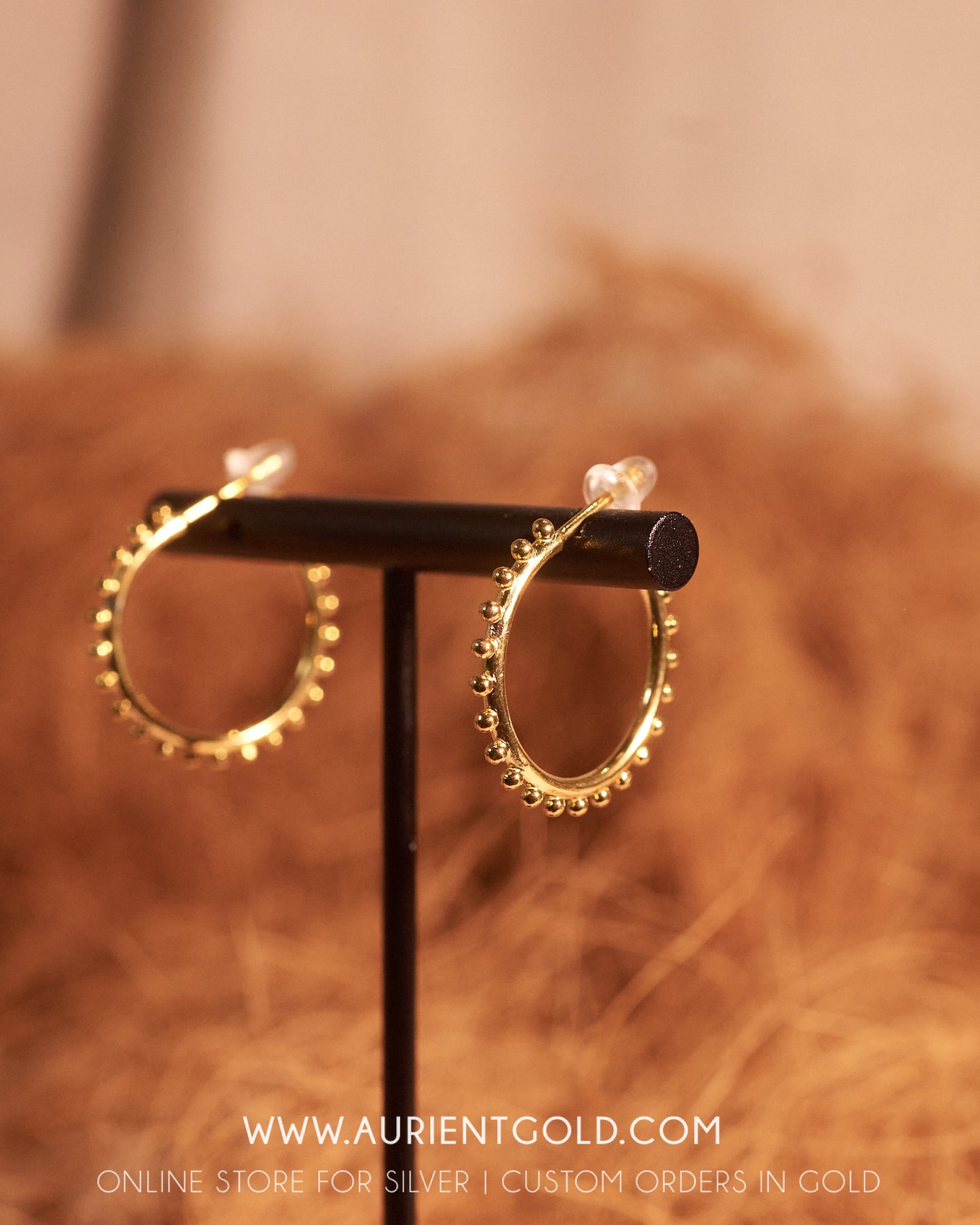 Medium gold plated hoop earrings