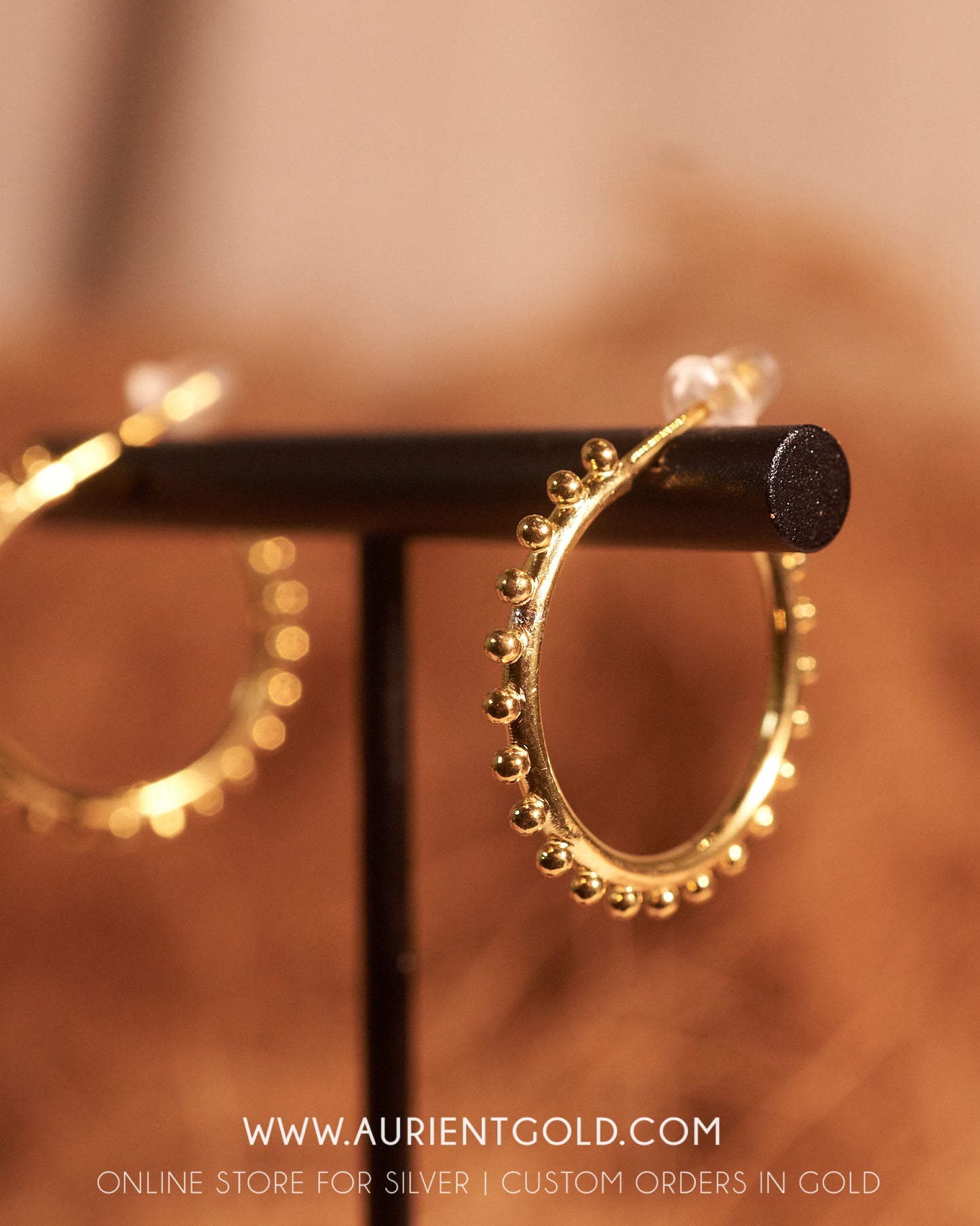 Medium gold plated hoop earrings
