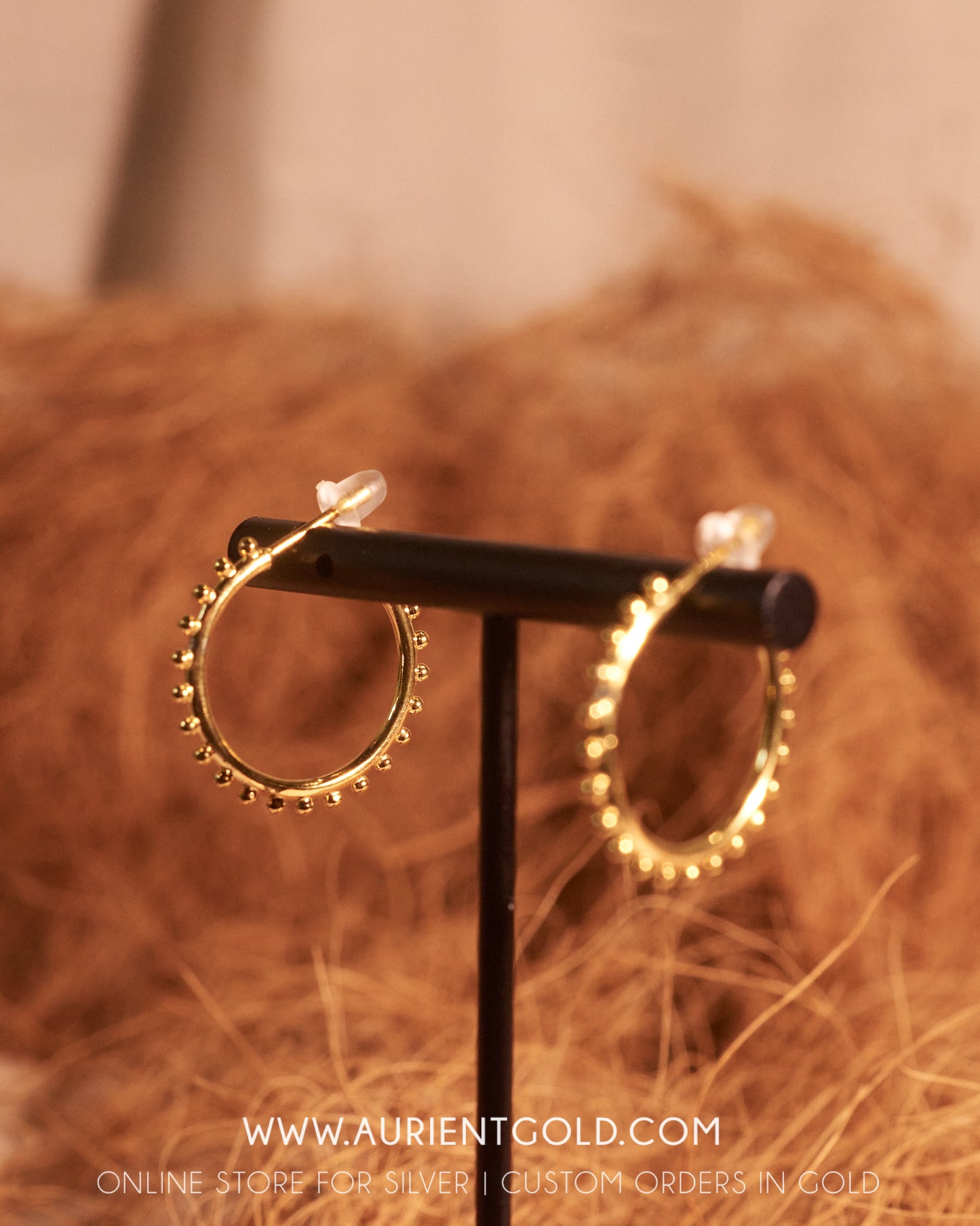 Medium gold plated hoop earrings
