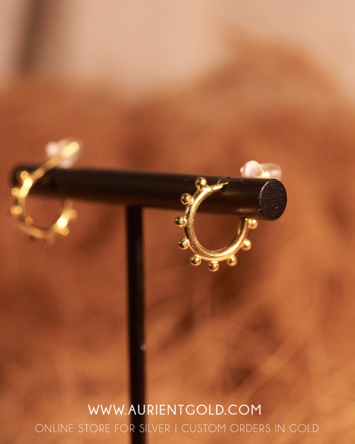 small gold plated sterling silver hoops