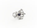 Nhẫn bạc Sterling hình san hô với mặt đá sapphire trắng sữa cắt kiểu cabochon.