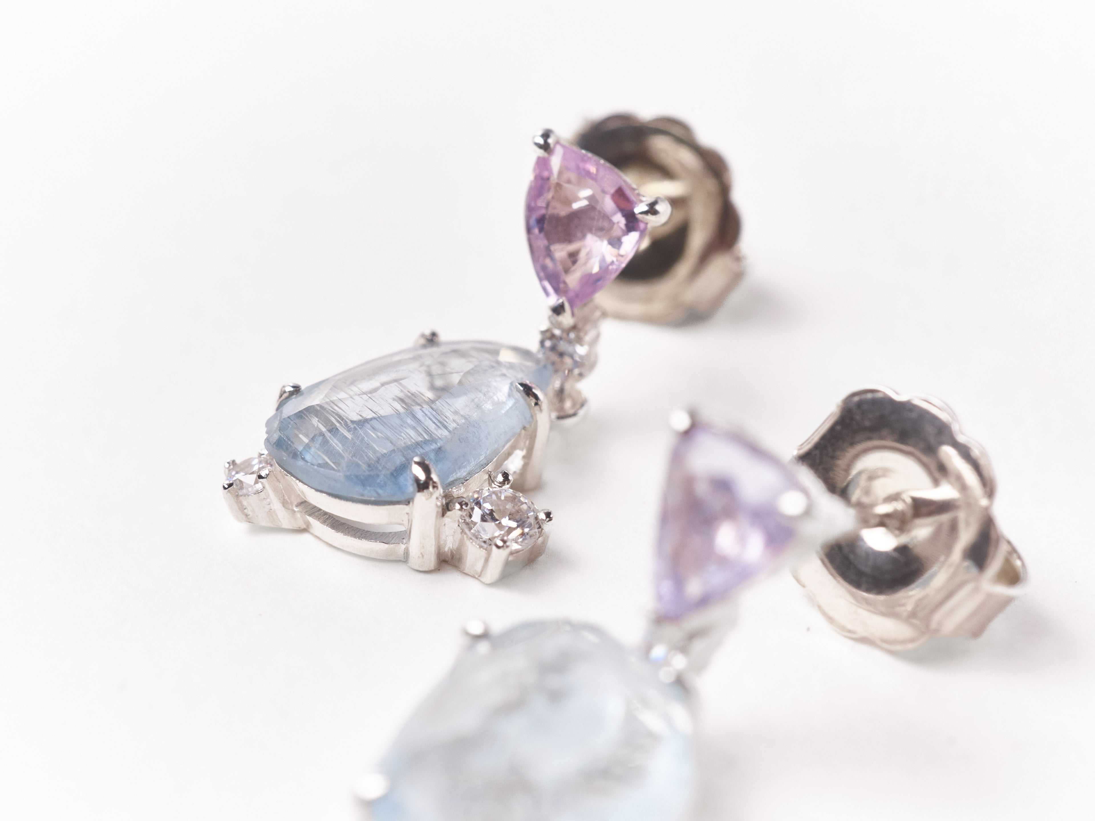 Aquamarine & Spinel Underwater Bubble Earrings