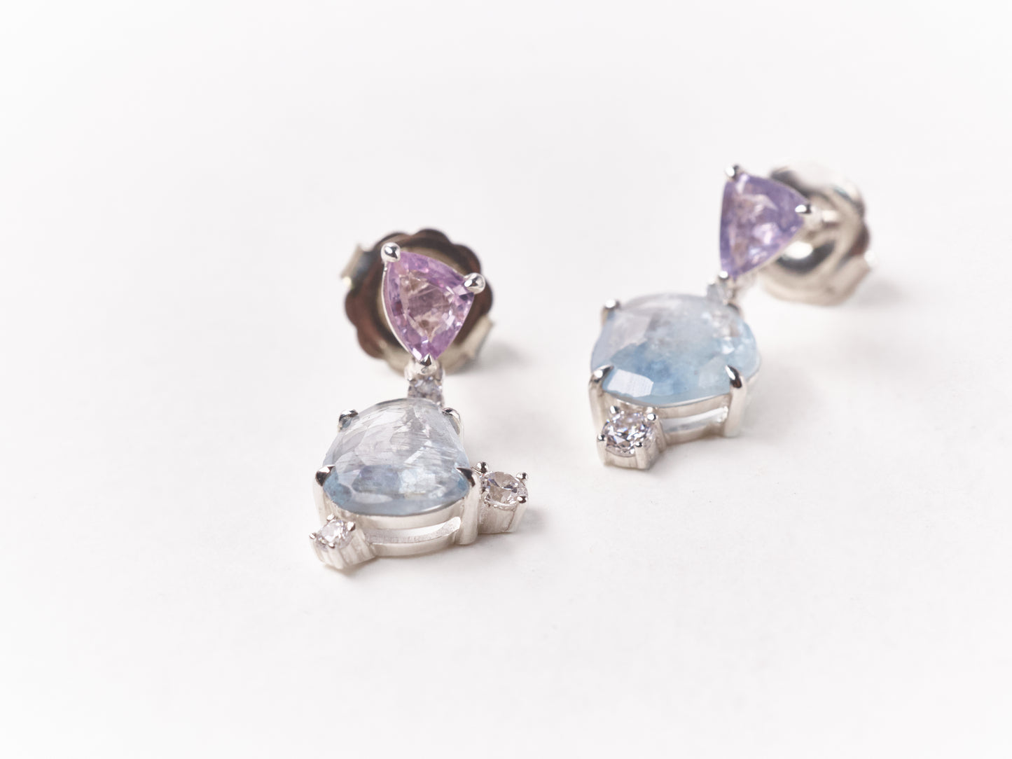 Aquamarine & Spinel Underwater Bubble Earrings