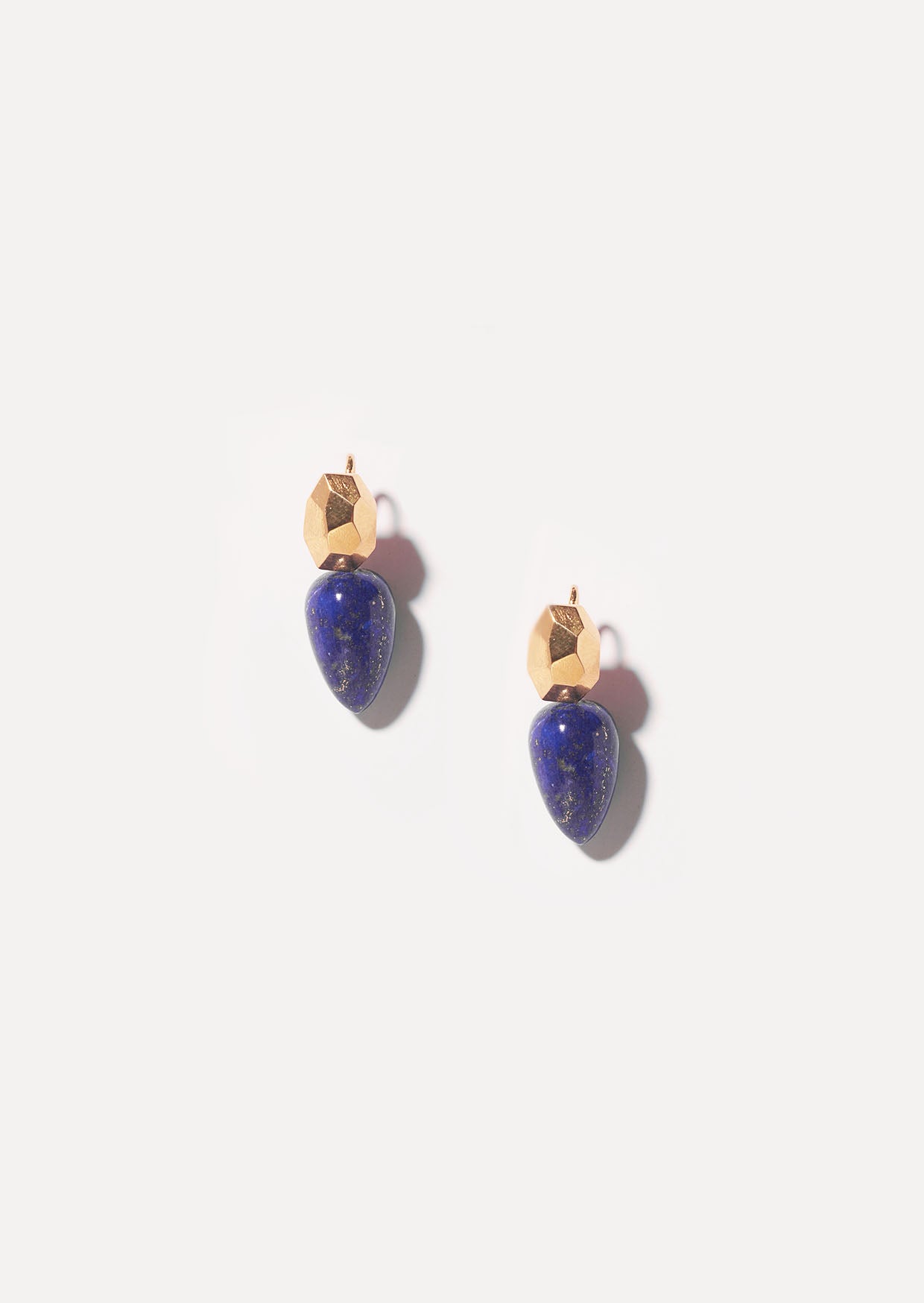 Facet earrings with Lapis Lazuli - Gold Plated Sterling Silver