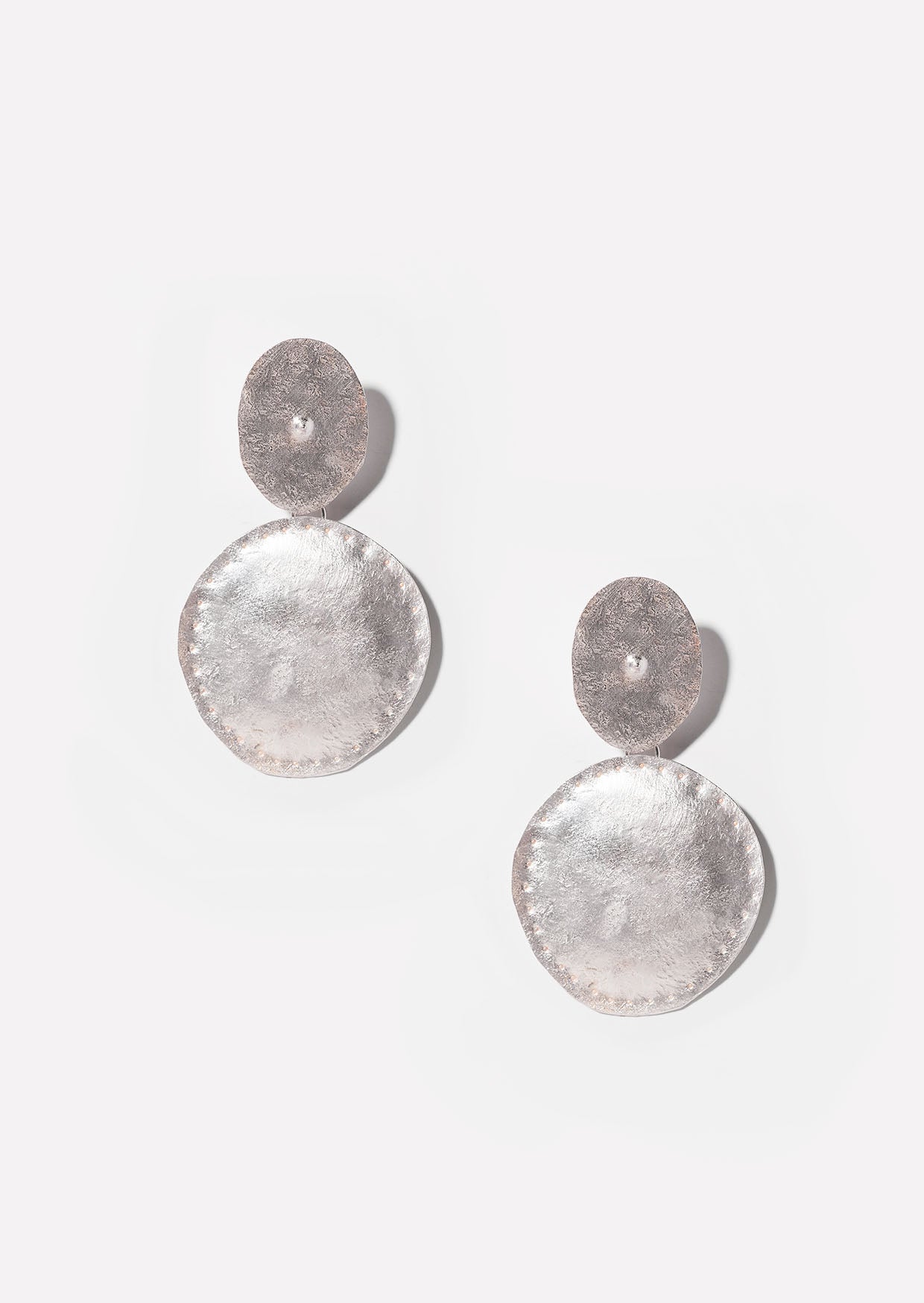 large disc drop earrings