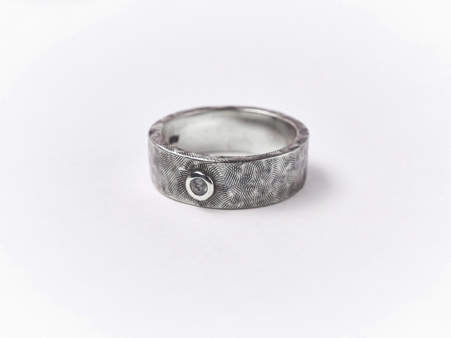 Engraved Gents Band with Tourmaline
