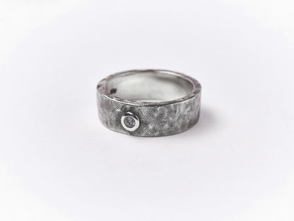 Engraved Gents Band with Tourmaline