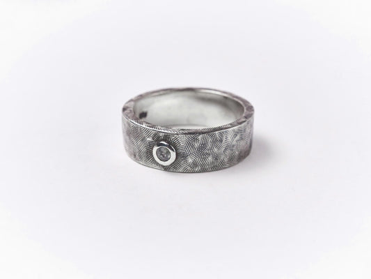 Engraved Gents Band with Tourmaline