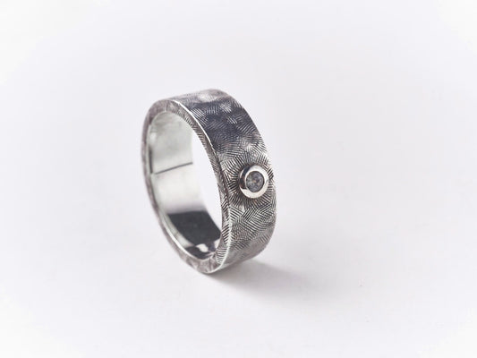 Engraved Gents Band with Tourmaline