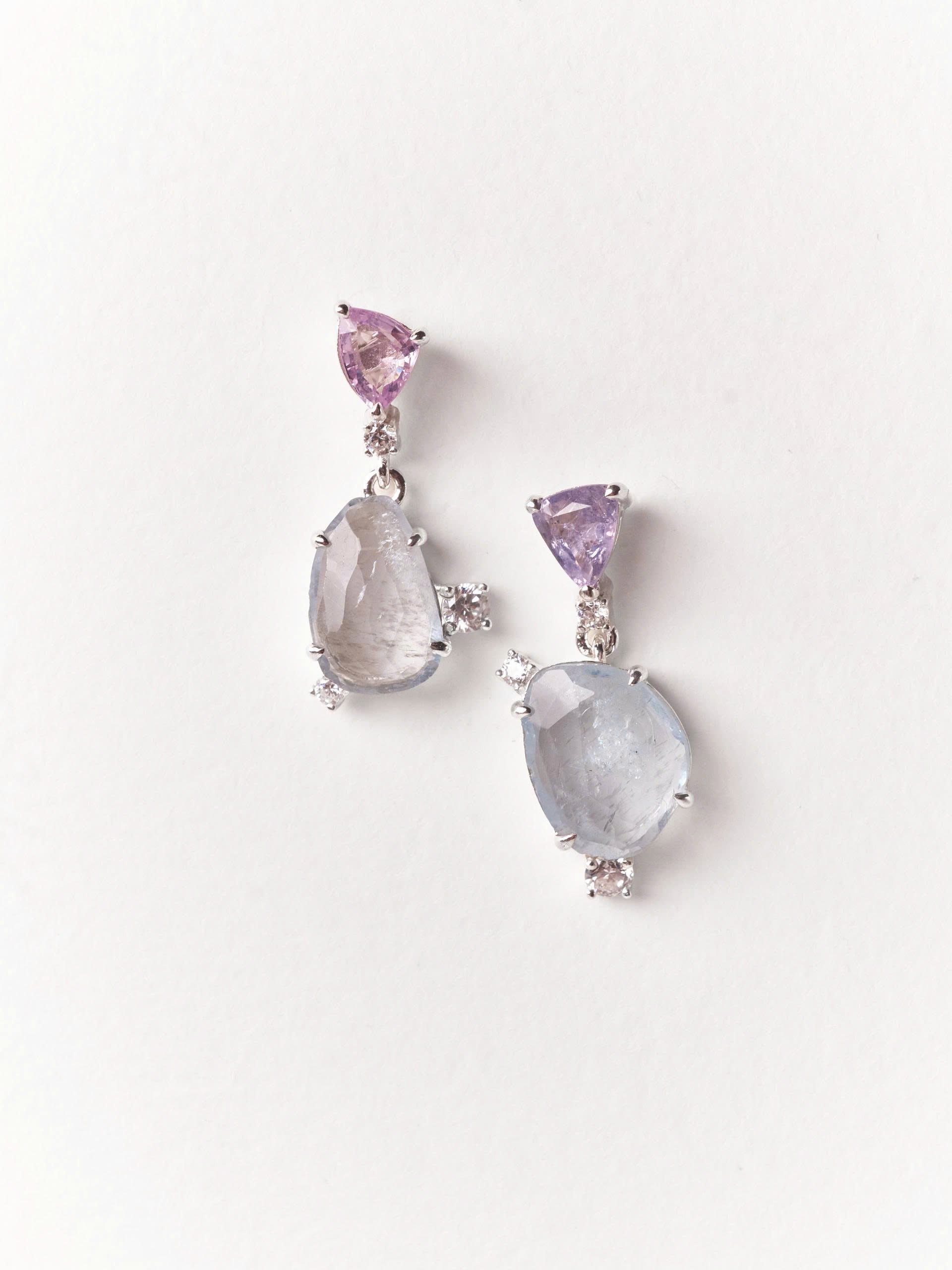 Aquamarine & Spinel Underwater Bubble Earrings