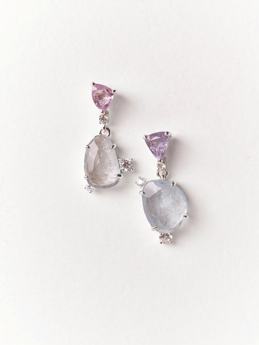 Aquamarine & Spinel Underwater Bubble Earrings