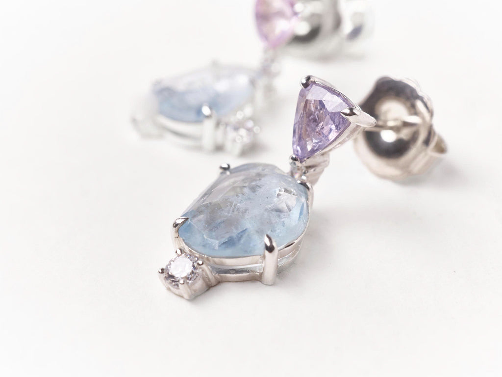 Aquamarine & Spinel Underwater Bubble Earrings