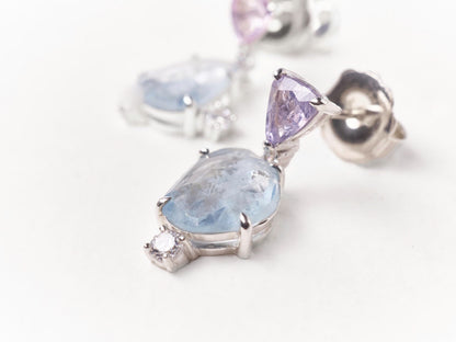 Aquamarine & Spinel Underwater Bubble Earrings
