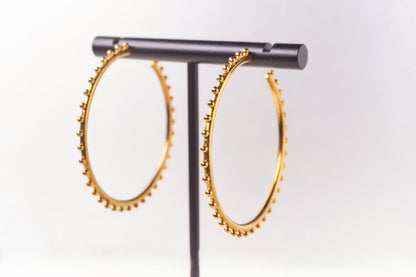 Khuyên tai vòng lớn mạ vàng bằng bạc sterling