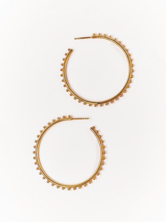 Large gold plated sterling silver hoop earrings