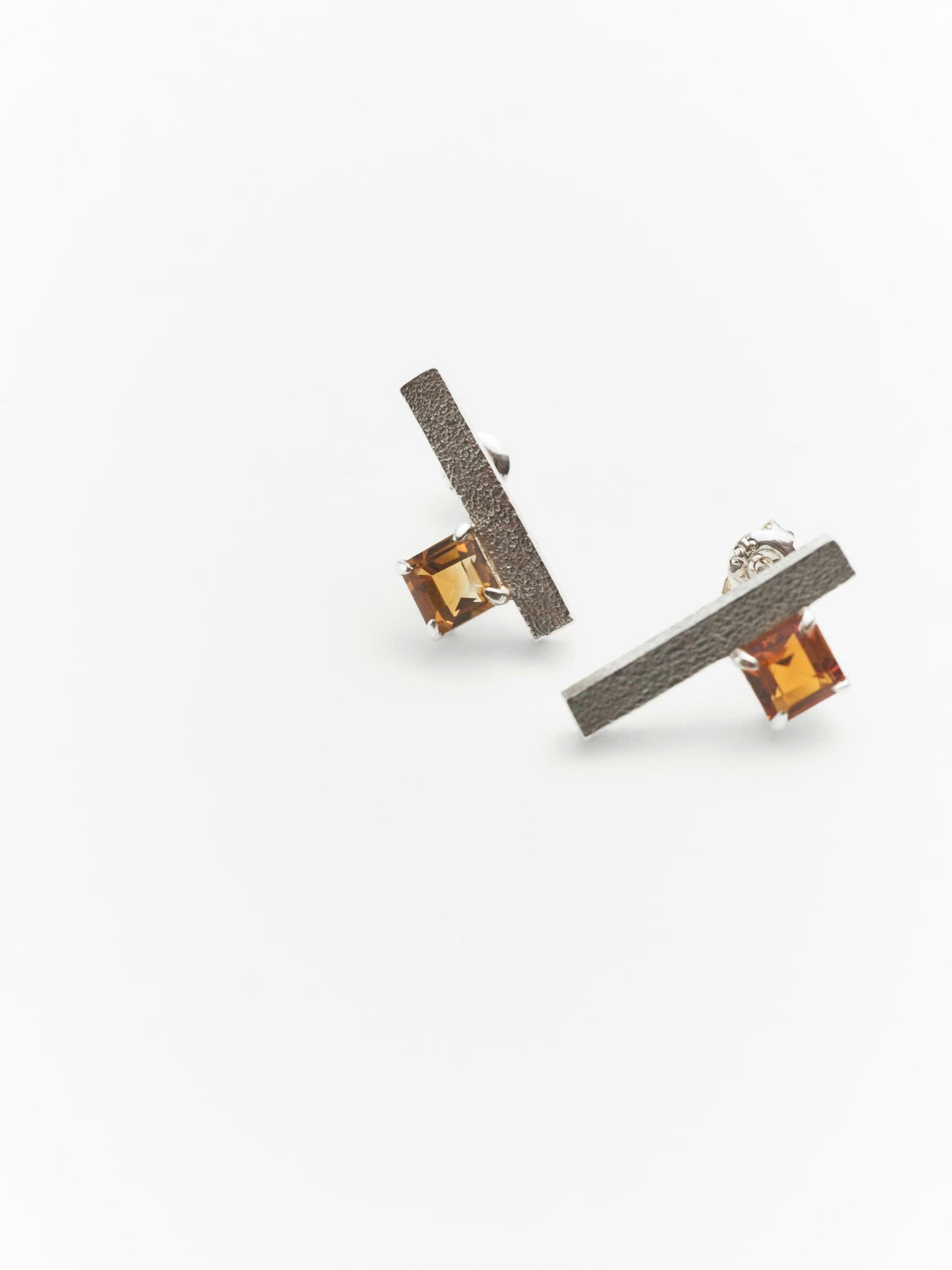 Geo Earrings with Citrine