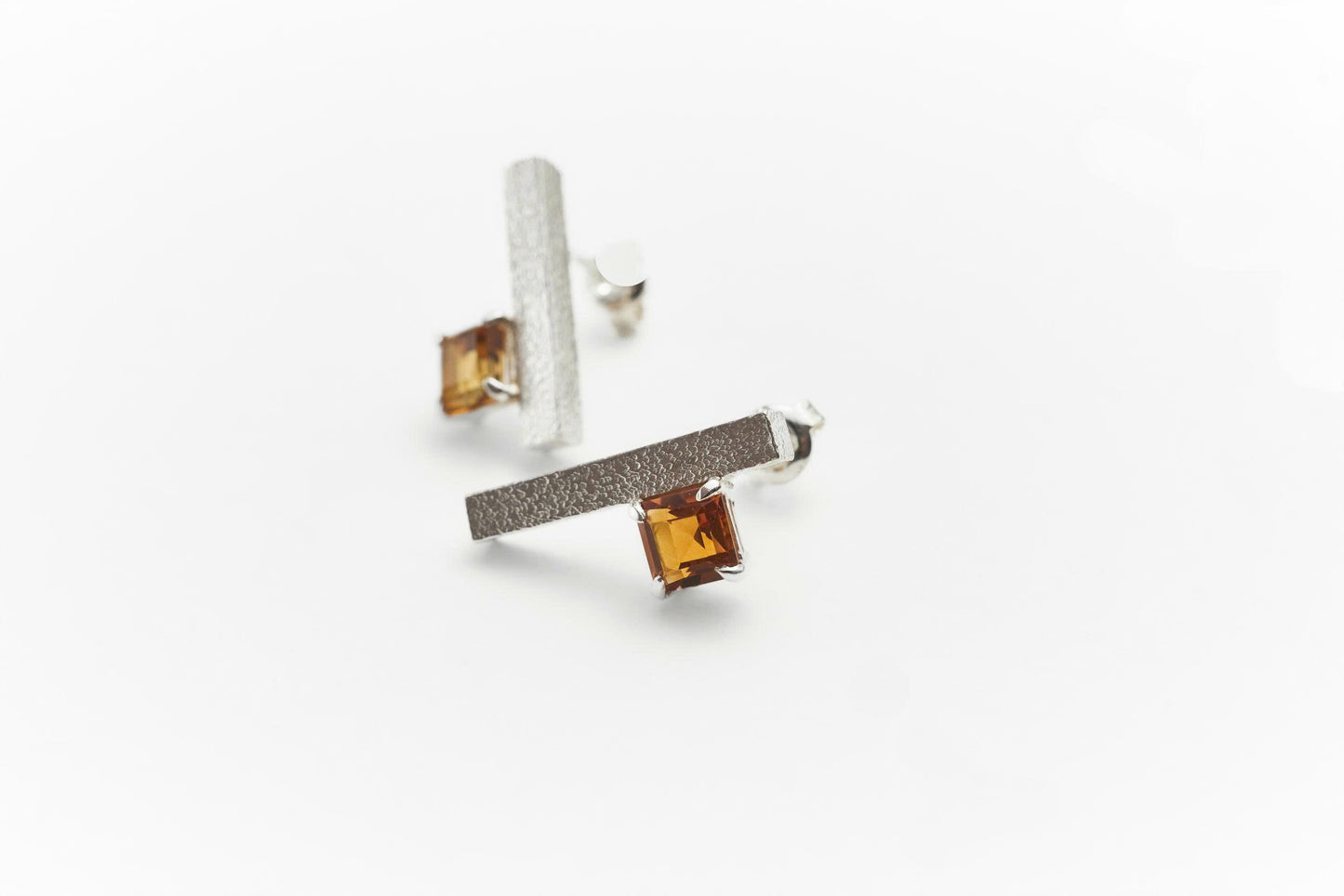 Geo Earrings with Citrine
