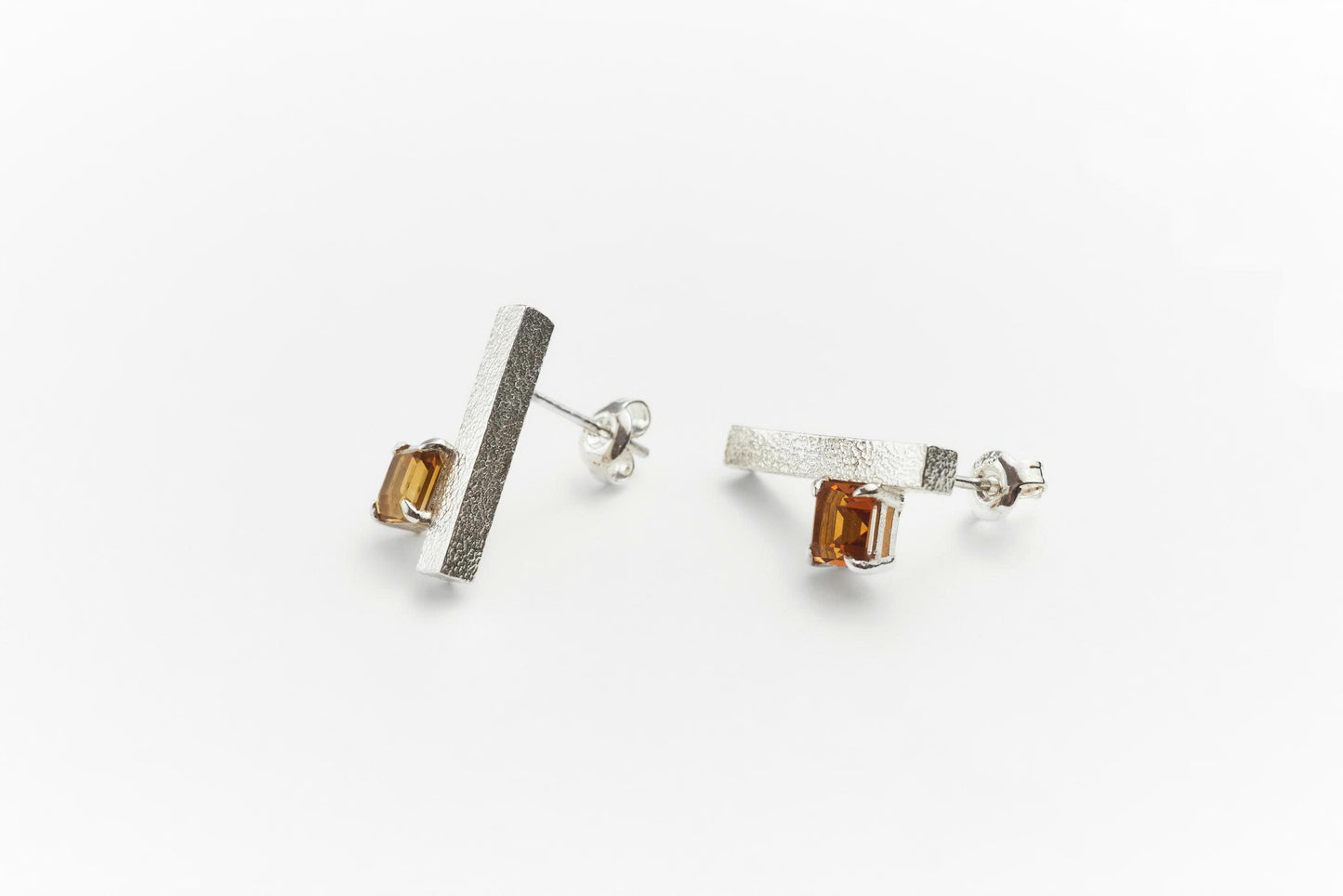 Geo Earrings with Citrine