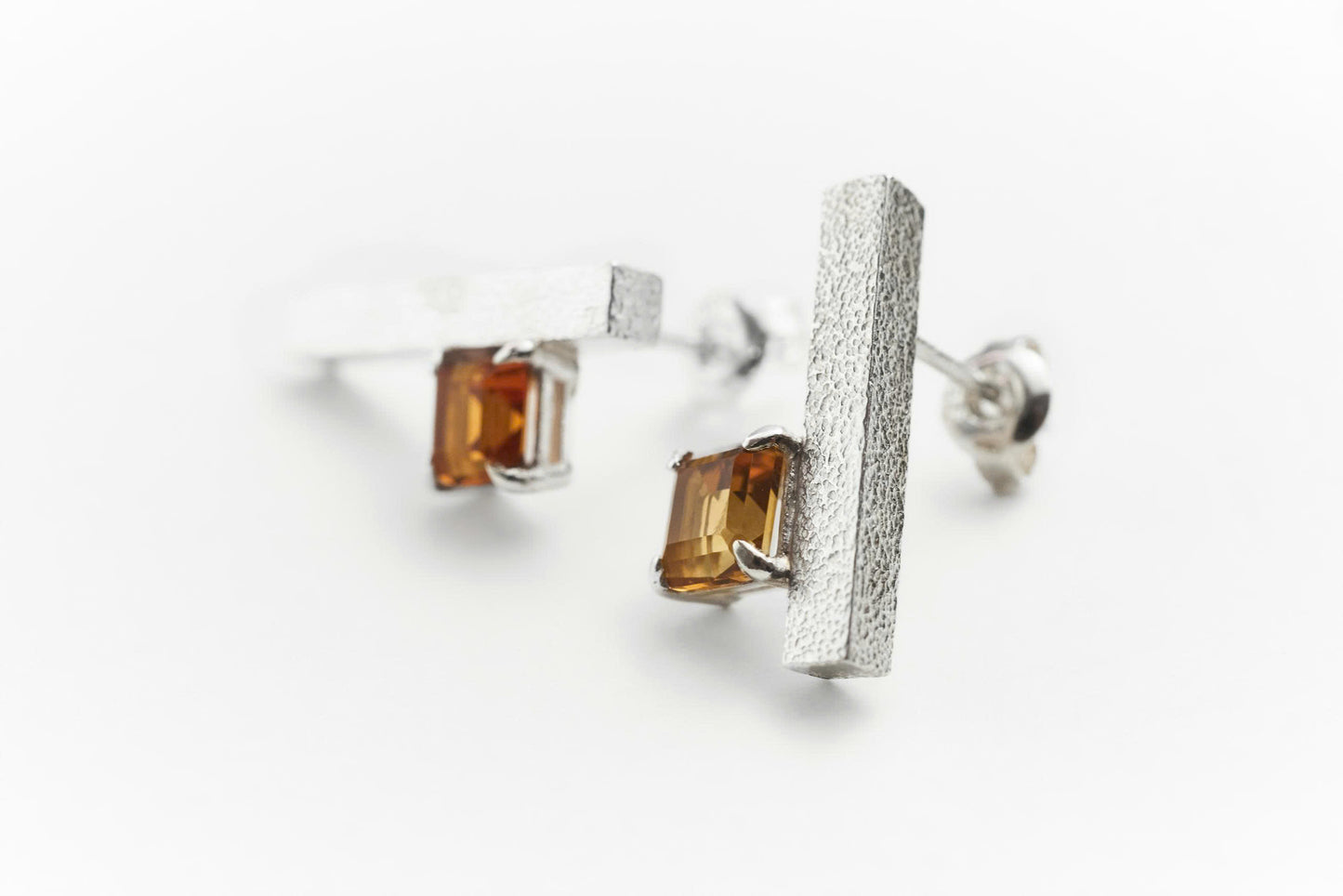 Geo Earrings with Citrine