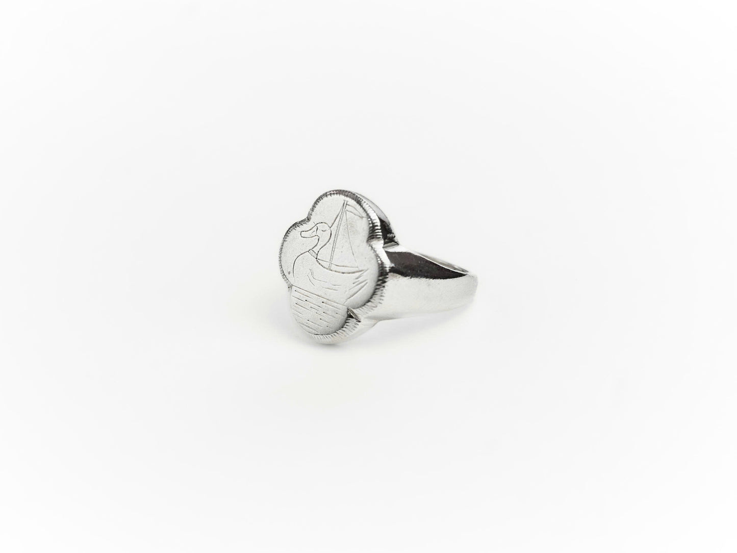 Cute Duck Engraved Signet Ring