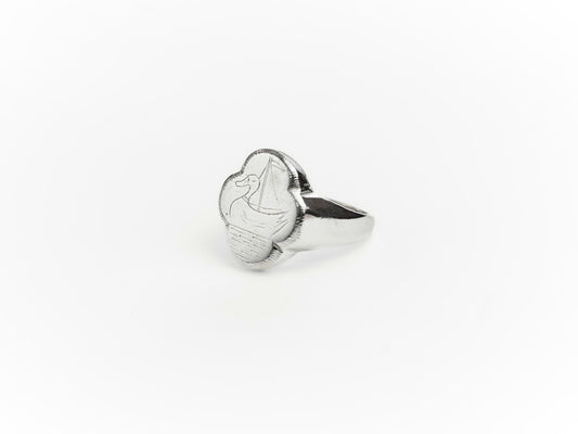 Cute Duck Engraved Signet Ring