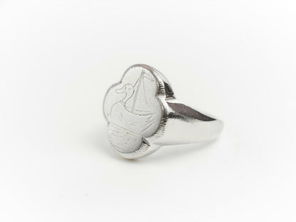 Cute Duck Engraved Signet Ring
