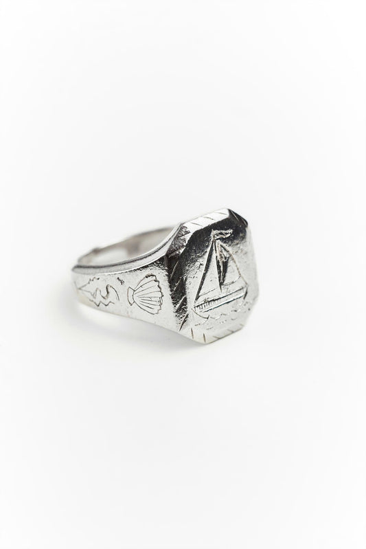 Sail boat Signet Ring